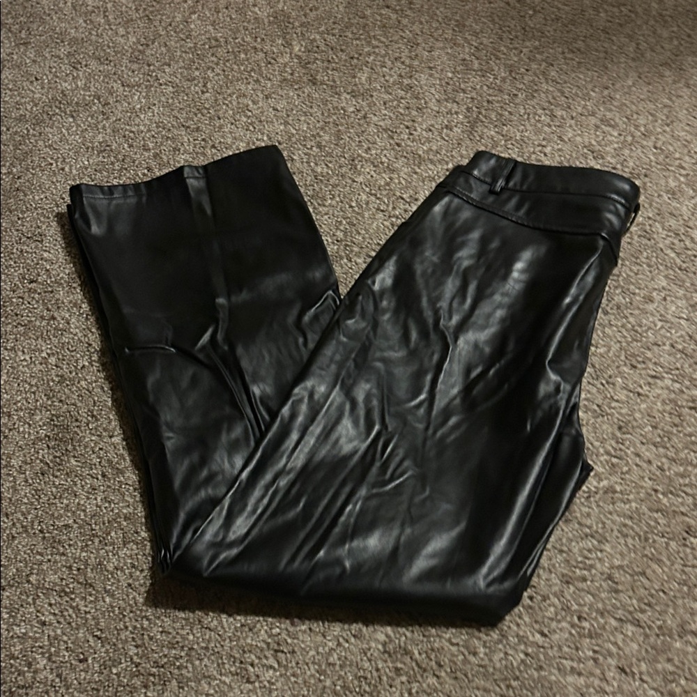 Women's  Black faux pleather Pants from SHEIN size L (8/10)